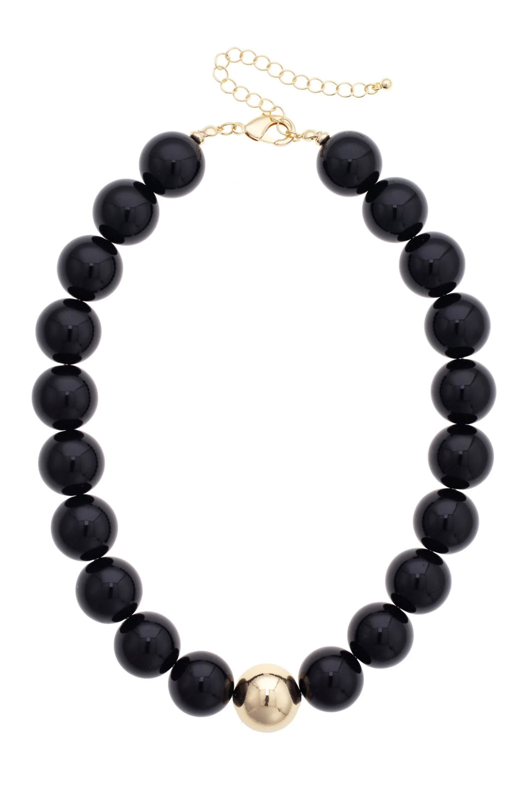 Black Game Day Gum Ball Necklace