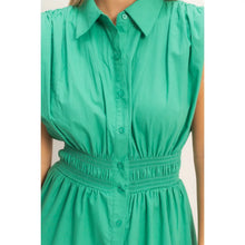 HYFVE Button Up Dress in Green
