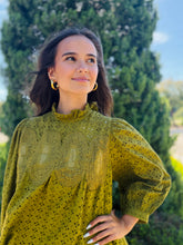 Olivia Chartreuse Eyelet Dress