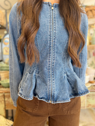 Tiffany peplum denim jacket