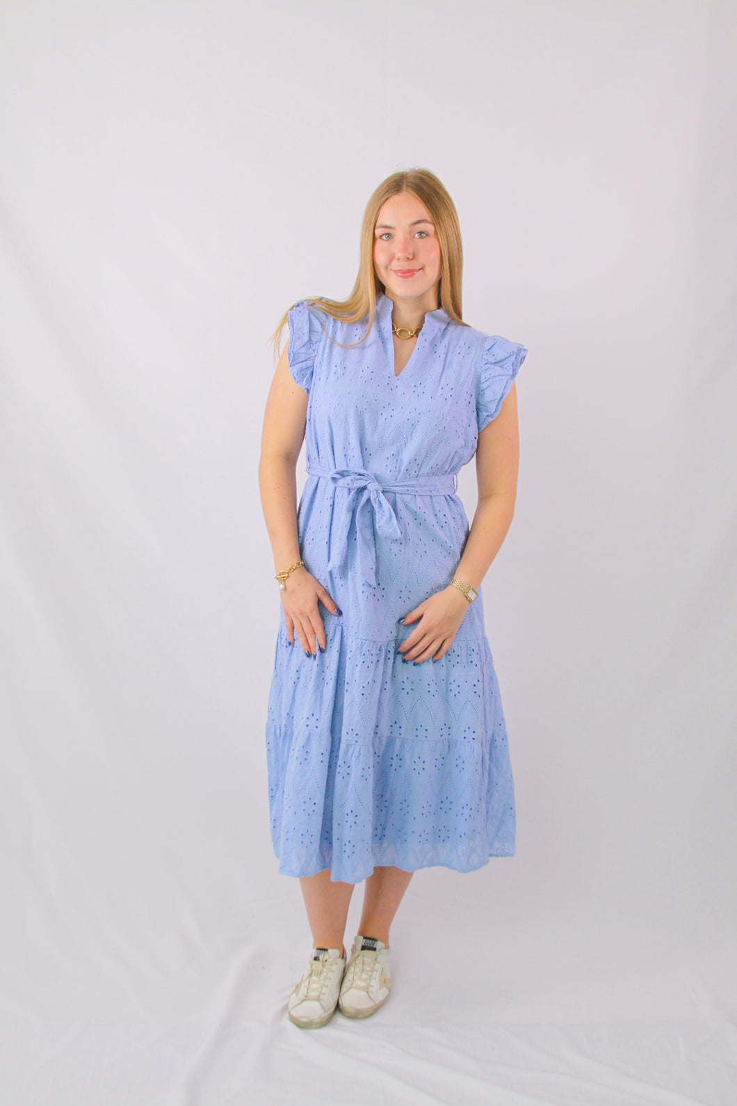 Summer Breeze Eyelet Lace Midi Dress Medium Summer Breeze Eyelet Lace Midi Dress Medium