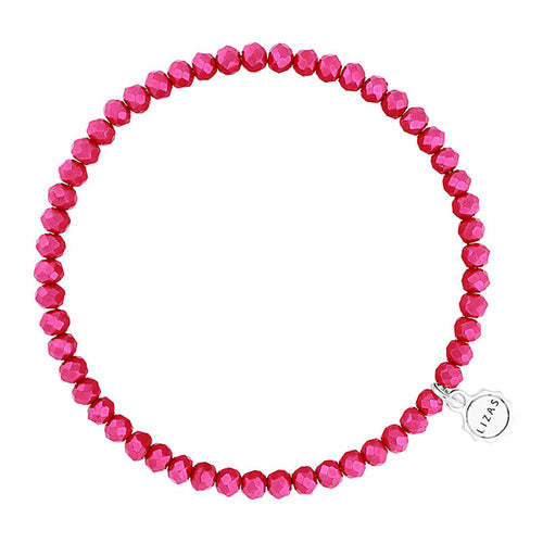 Lizas Knoxville 4mm Crystal Bracelet- Dark Pink