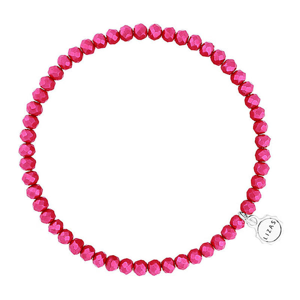 Lizas Knoxville 4mm Crystal Bracelet- Dark Pink