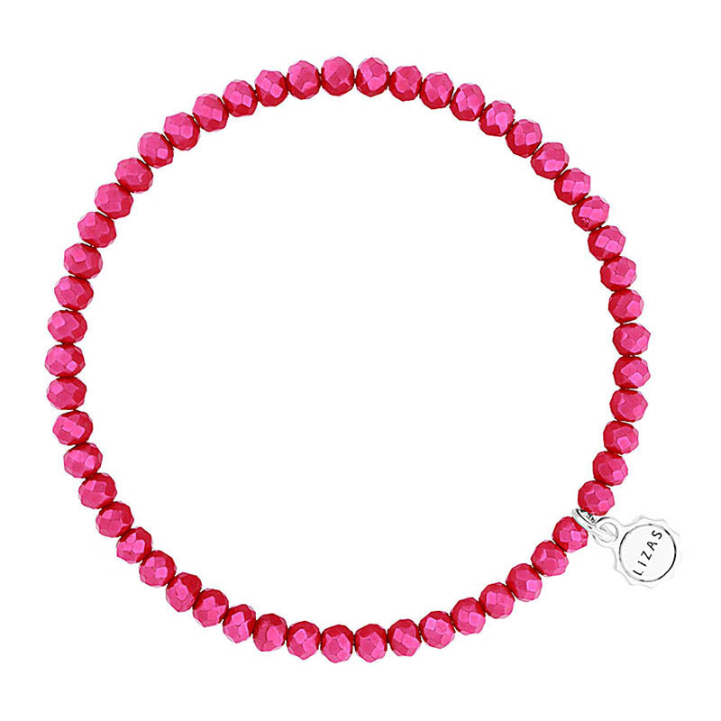 Lizas Knoxville 4mm Crystal Bracelet- Dark Pink