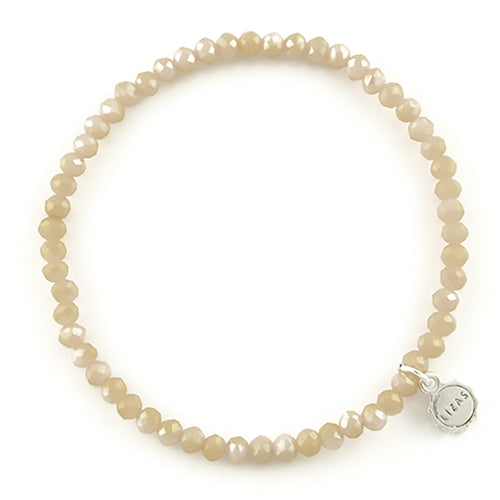 Lizas Knoxville 4mm Crystal Bracelet- Latte