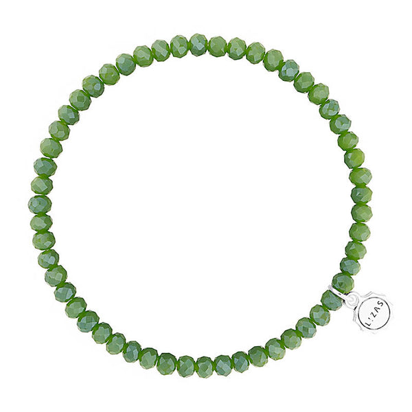 Lizas Knoxville 4mm Crystal Bracelet- Moss Green