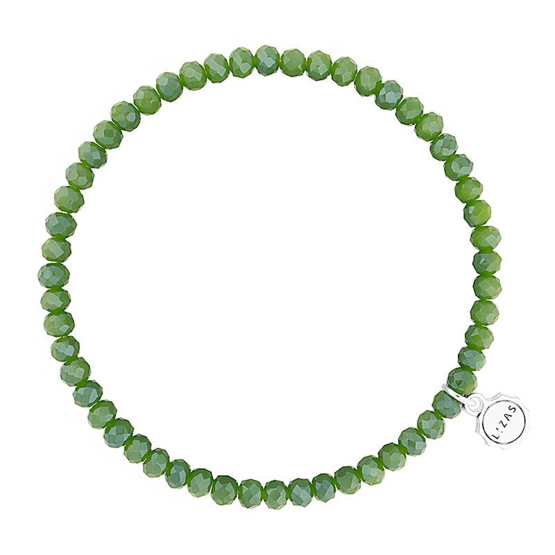 Lizas Knoxville 4mm Crystal Bracelet- Moss Green