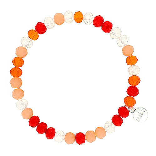 Lizas Nashville 6mm Crystal Bracelet- Red Mix
