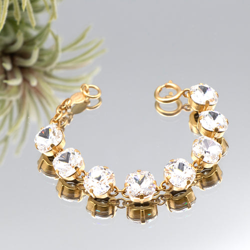 La Vie Parisienne Clear Crystal Bracelet in Gold