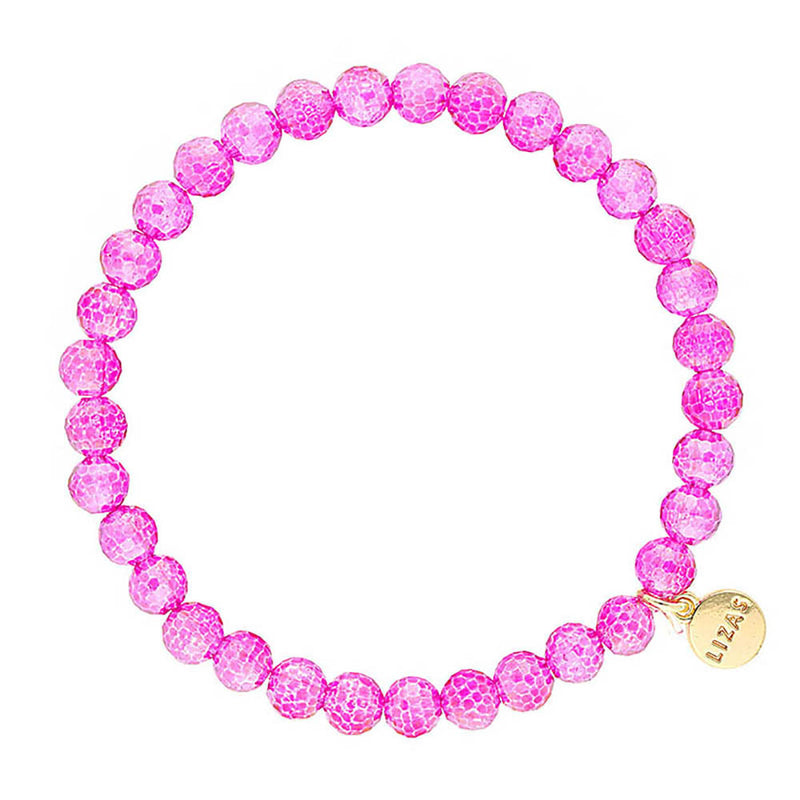 Lizas Clairsville 6mm Round Crystal Bracelet- Pink – J. Spencer