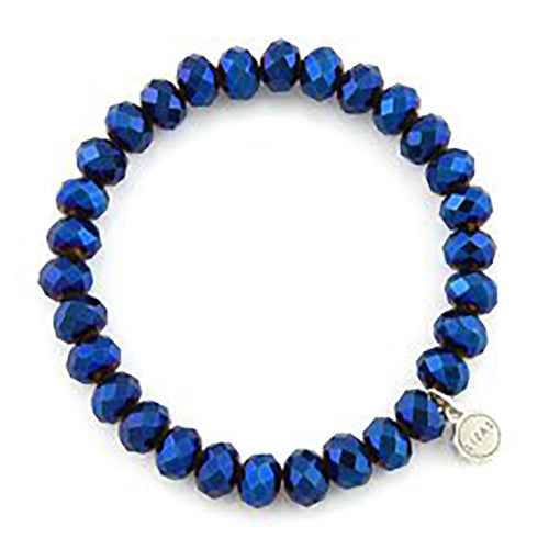 Lizas Clarksville 8mm Crystal Bracelet- Metallic Midnight