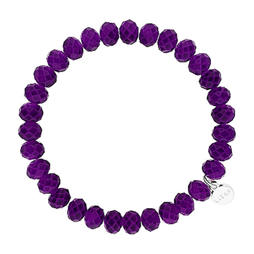 Lizas Clarksville 8mm Crystal Bracelet- Violet