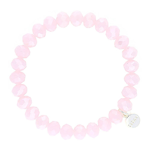 Lizas Clarksville 8mm Crystal Bracelet- Light Rose