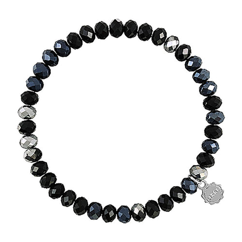 Lizas Nashville 6mm Crystal Bracelet- Black with Silver