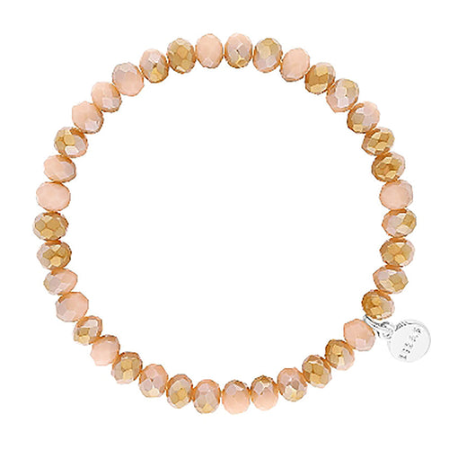 Lizas Nashville 6mm Crystal Bracelet- Peach