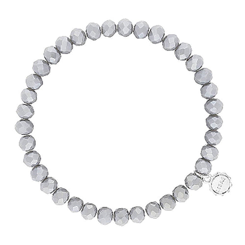 Lizas Nashville 6mm Crystal Bracelet- Light Gray