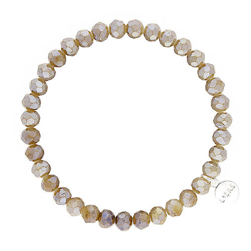 Lizas Nashville 6mm Crystal Bracelet- Taupe Opal