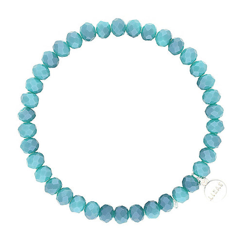 Lizas Nashville 6mm Crystal Bracelet- Soft Aqua