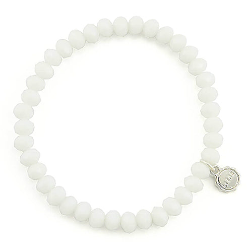 Lizas Nashville 6mm Crystal Bracelet- White Shimmer
