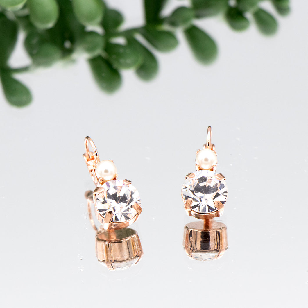 Mariana Pearl Crystal Earrings Rose Gold E1037