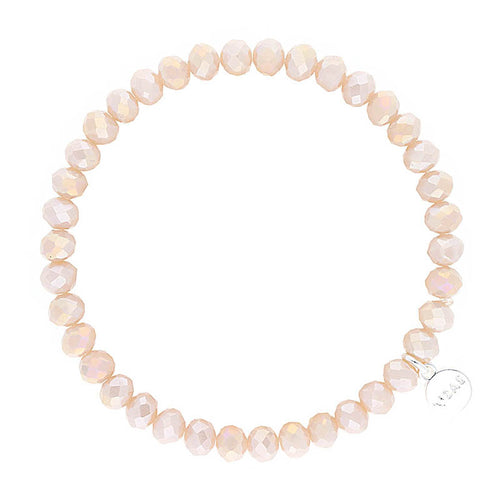 Lizas Nashville 6mm Crystal Bracelet- Beige