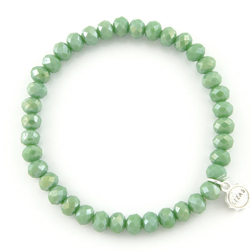 Lizas Nashville 6mm Crystal Bracelet- Dark Pistachio