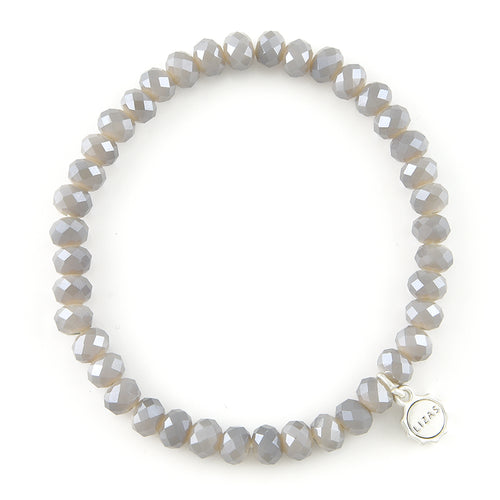 Lizas Nashville 6mm Crystal Bracelet- Gray