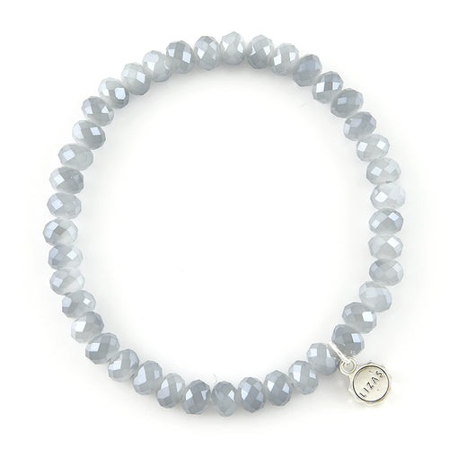 Lizas Nashville 6mm Crystal Bracelet- Light Gray