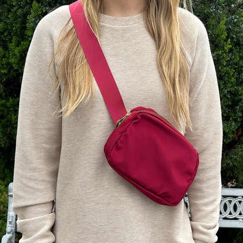Nylon Belt Bag Crimson