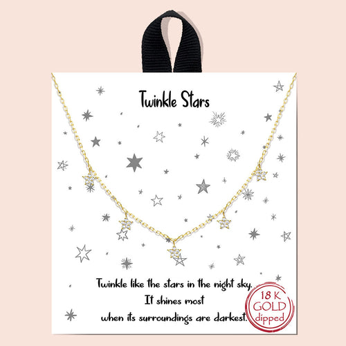 Twinkle Stars Necklace Gold