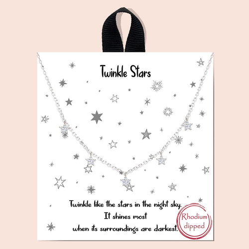 Twinkle Stars Necklace Silver
