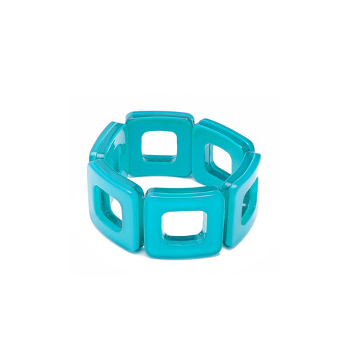 Zenzi Resin Block Bracelet Aqua Blue