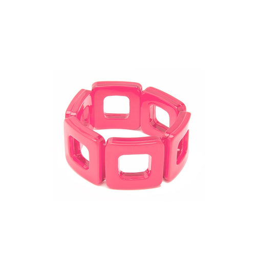 Zenzi Resin Block Bracelet Hot Pink