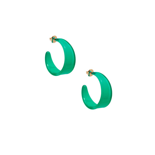 Zenzi Resin Hoop Earrings Green