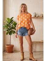 Orange Polka Dot Gameday Top