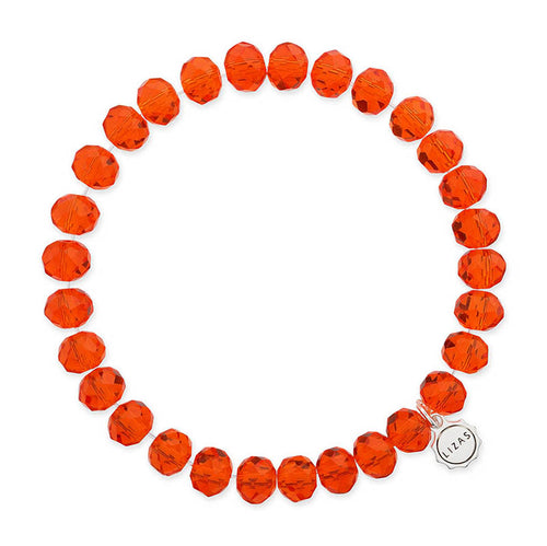 Lizas Clarksville 8mm Crystal Bracelet- Orange