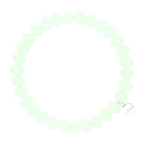 Lizas Clarksville 8mm Crystal Bracelet- Pastel Green