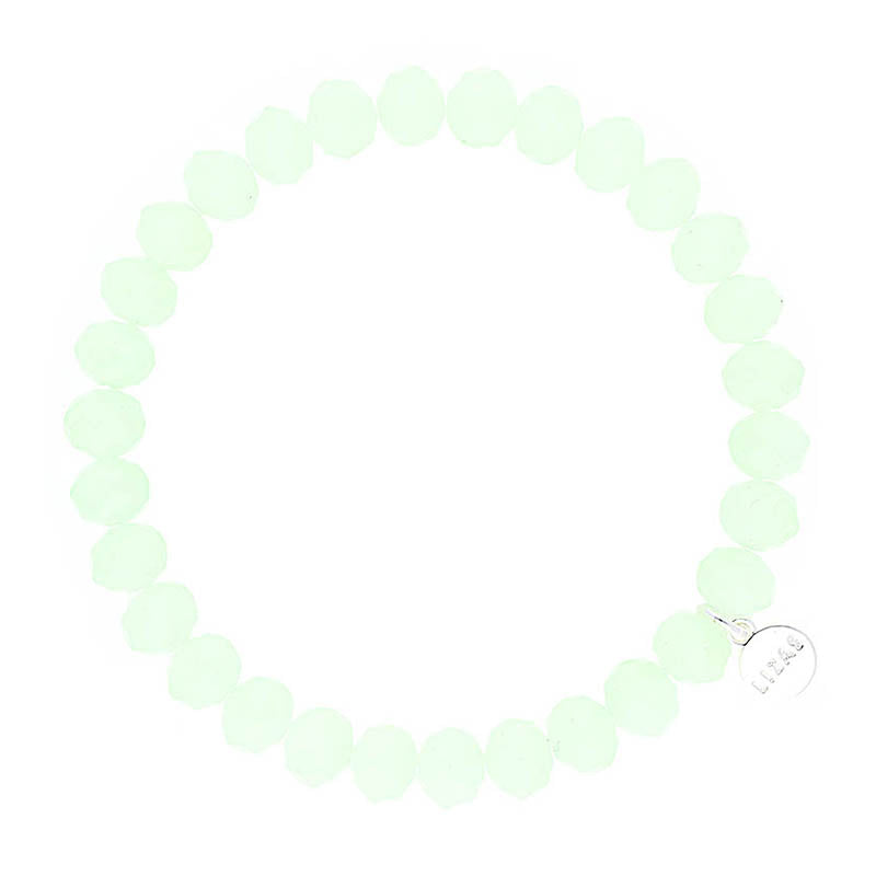 Lizas Clarksville 8mm Crystal Bracelet- Pastel Green