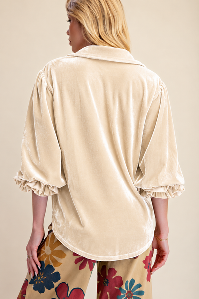 Emory Velvet Top in Cream