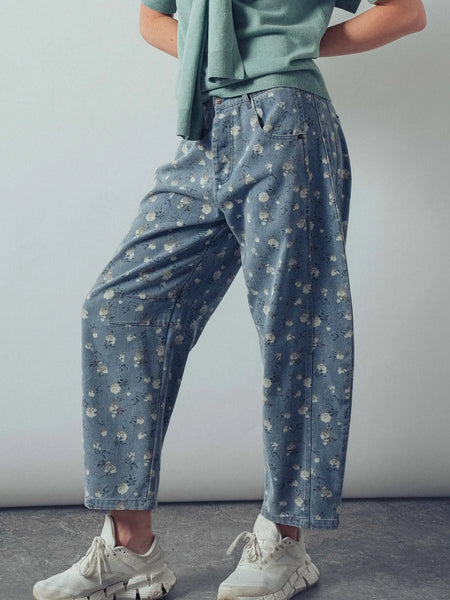 Urban Daizy Floral Print Relaxed Fit Denim Pants