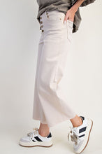 Easel Button Front Stretch Twill Pants in Ecru