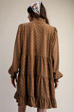 Easel Polka Dot Corduroy Tiered Dress