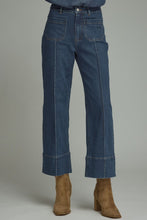Entro Solid Wide Leg Pants in Dark Denim