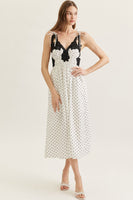 Entro Polka dot sleeveless midi dress