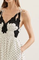 Entro Polka dot sleeveless midi dress