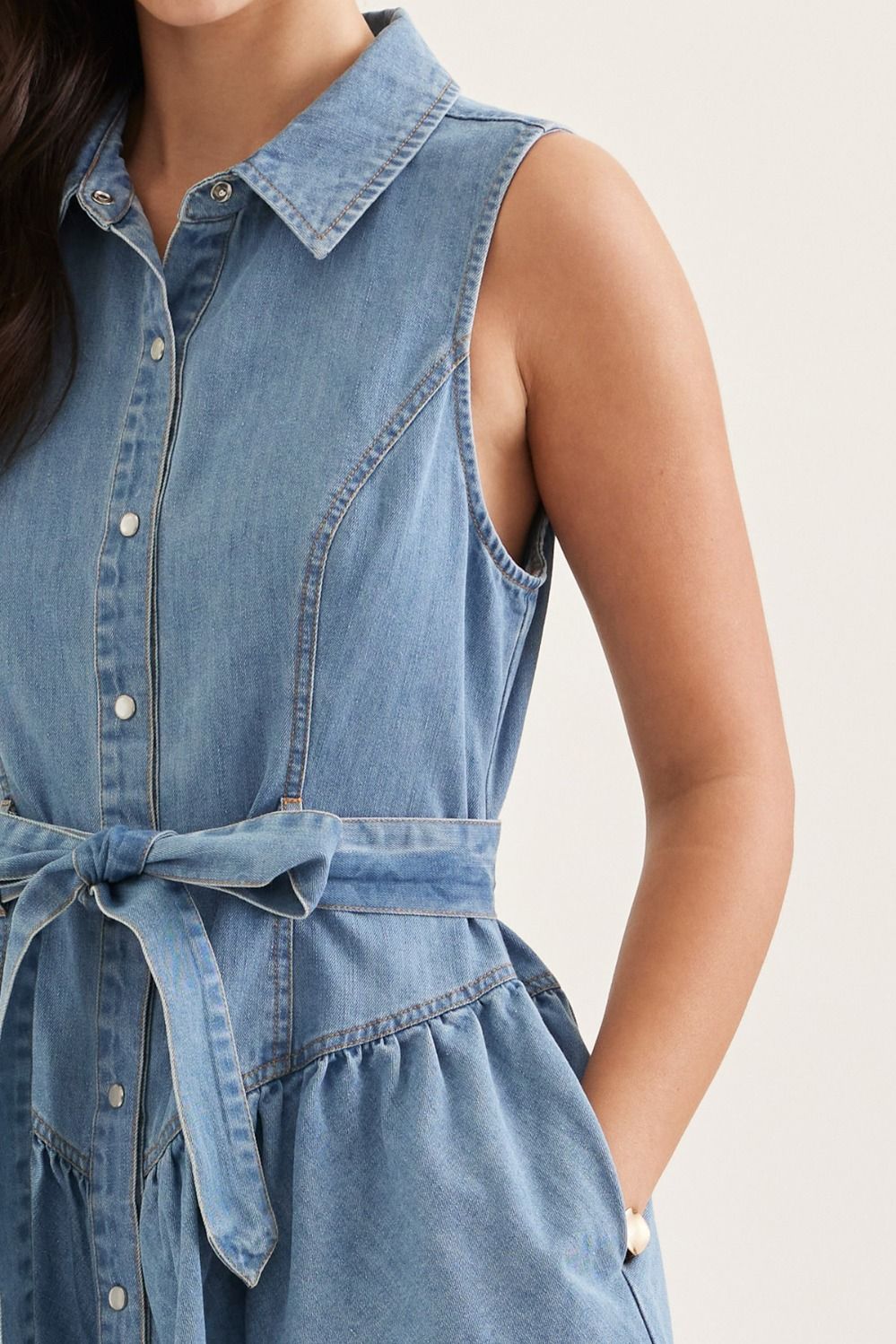 Entro Denim Sleeveless Mini Dress Entro Denim Sleeveless Mini Dress