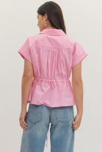 Entro Solid Cap Sleeve Top in Pink