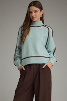 Entro Sweater Top in Light Blue