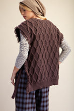 Easel Sleeveless Knitted Sweater Vest in Mocha