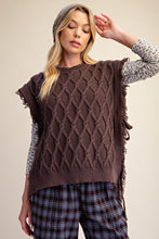 Easel Sleeveless Knitted Sweater Vest in Mocha